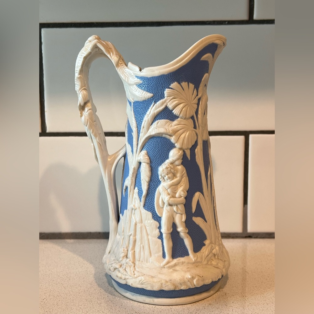 Antique Victorian T. & J. Mayer Dale Hall Staffordshire Relief Jug No.97 c.1870 - Picture 4 of 8